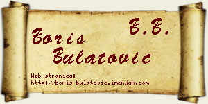 Boris Bulatović vizit kartica